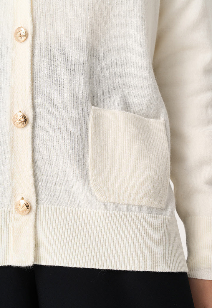 Choice Cardigan With Button Accessories Cream