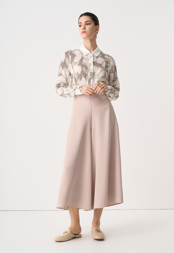 Choice Single Tone Wide Legs Culottes Taupe