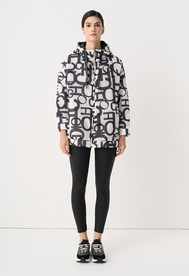 Choice Quilted Printed Monogram Jacket Black/Cream