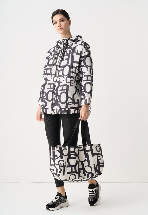 Choice Quilted Printed Monogram Jacket Black/Cream