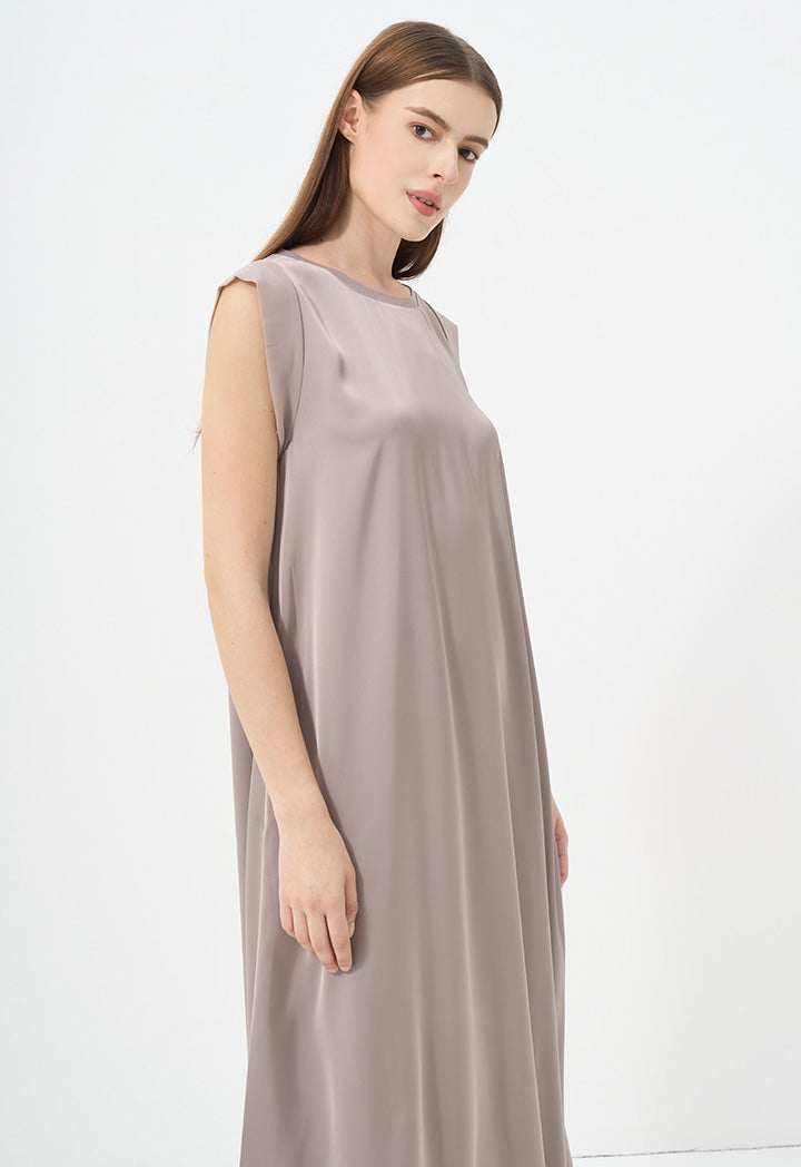 Choice Solid Sleeveless Dress Vison