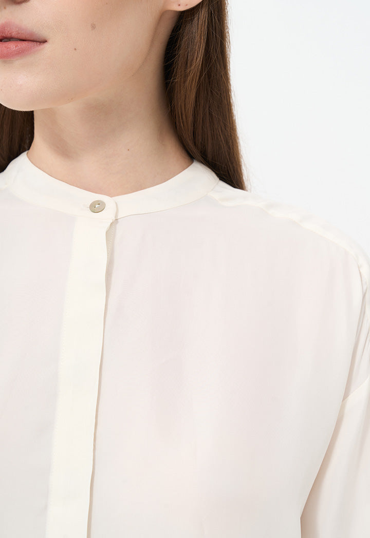 Choice Solid Long Sleeve Shirt Cream