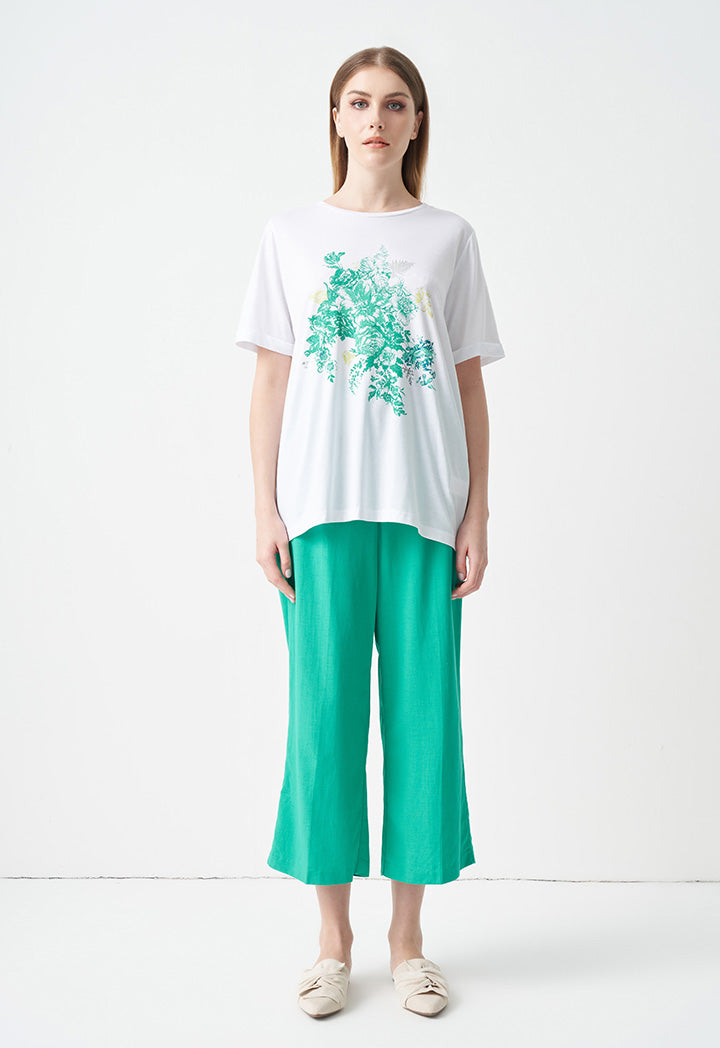 Choice Flower Printed T-Shirt Off White