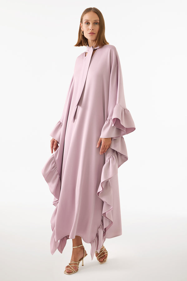 Perspective  Maxi Frill Batwing Dress Lilac