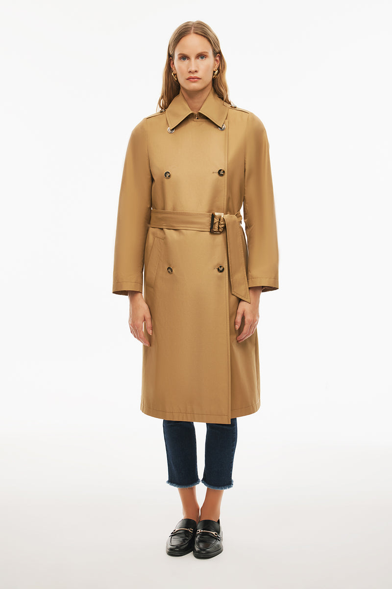 Perspective Midi Long Sleeve Timeless Coat Beige