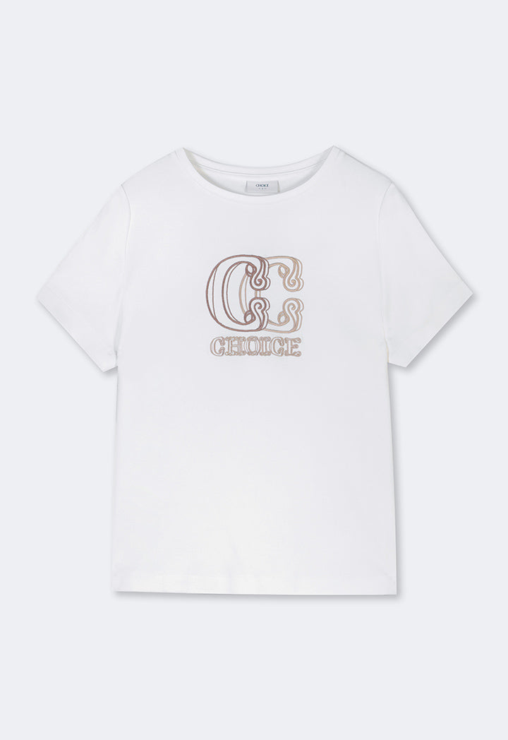 Choice Logo Printed Top Off White