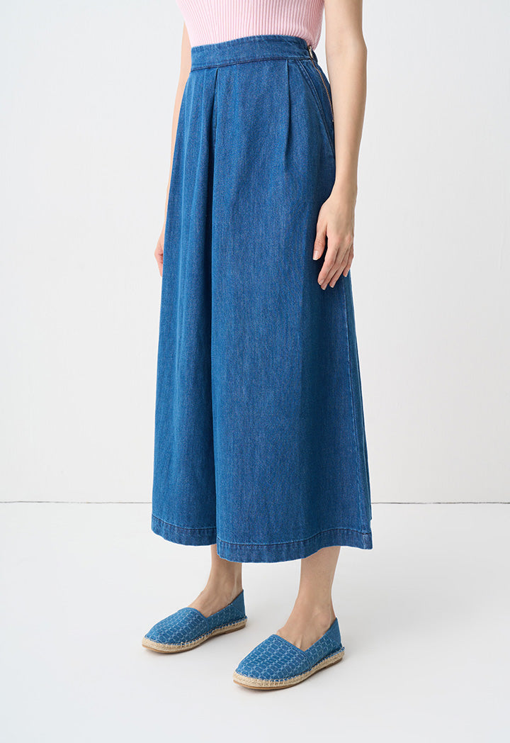 Choice Denim Wide Leg Trousers Blue