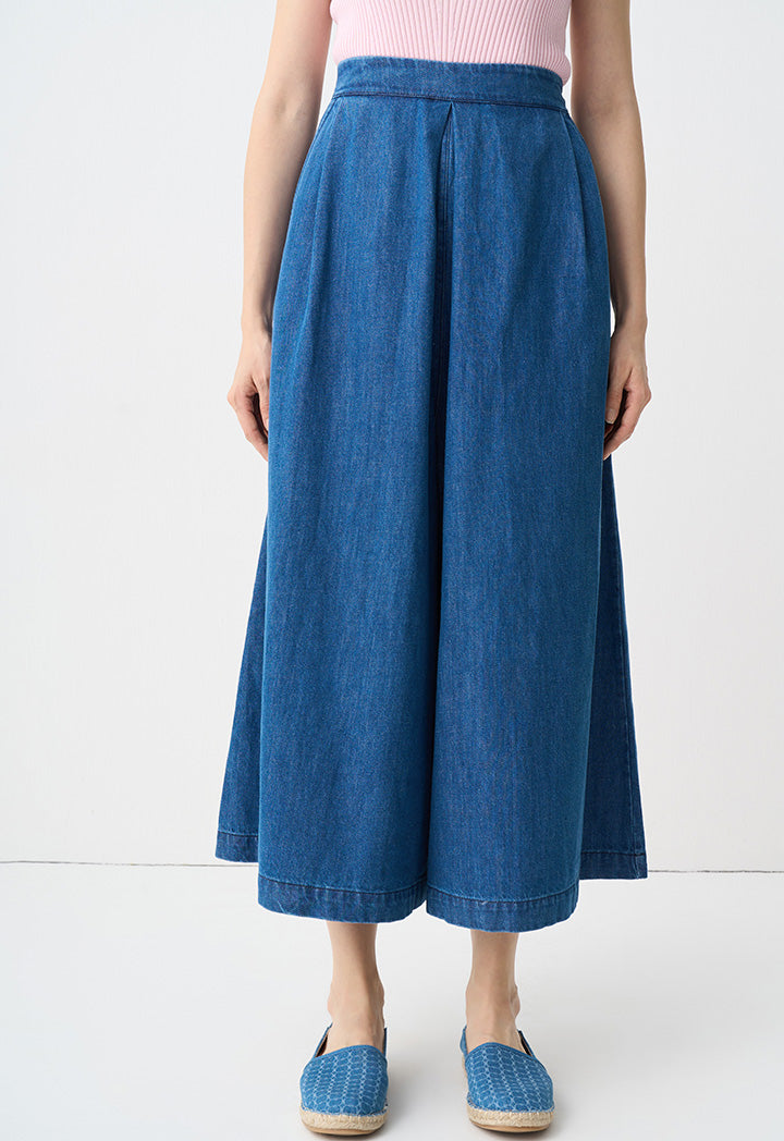 Choice Denim Wide Leg Trousers Blue