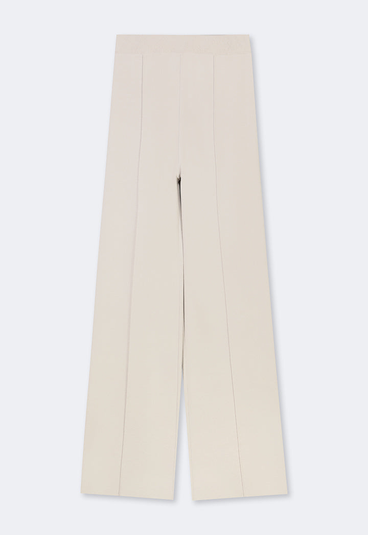 Choice Solid Pin Tuck Wide Leg Trousers Sand