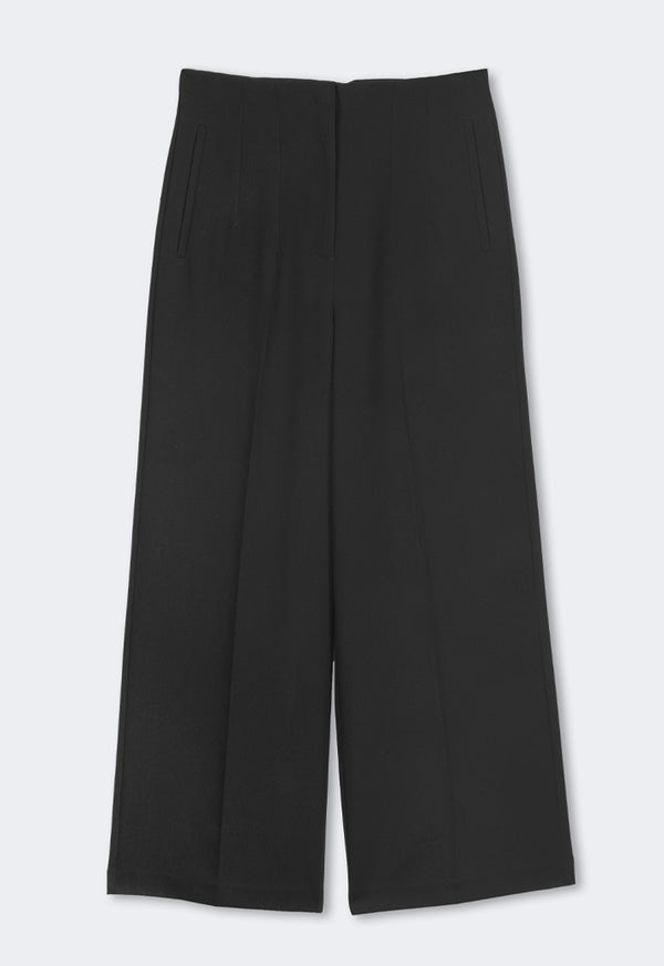 Choice Basic Straight Wide Leg Trousers Black