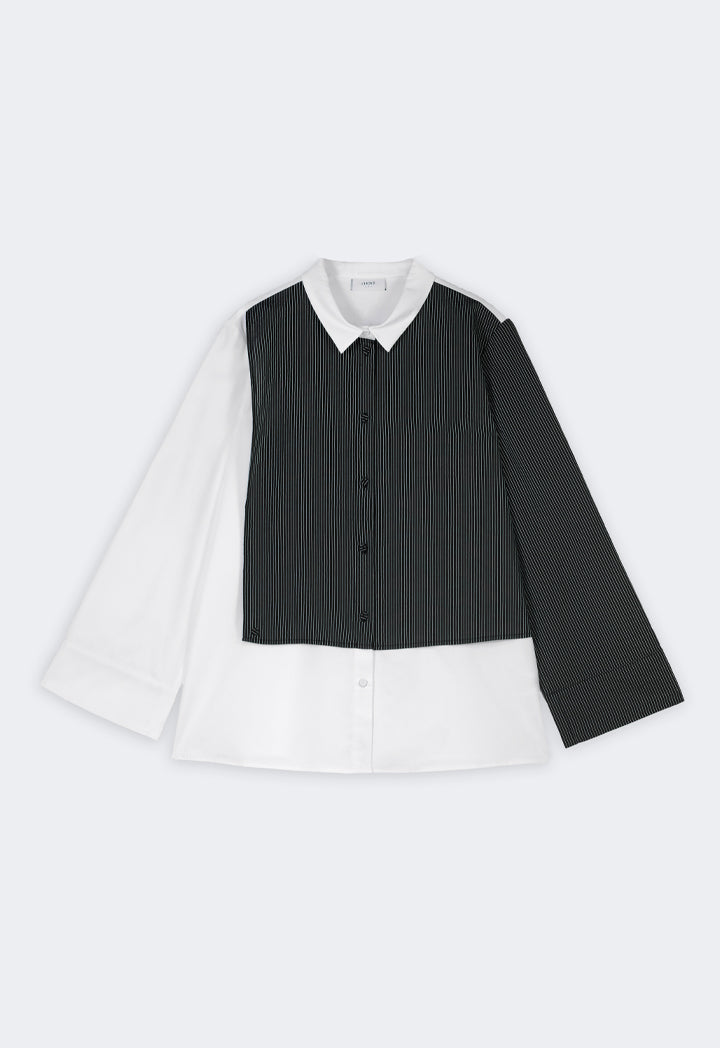 Choice Long Sleeve Striped Shirt Offwhite/Black