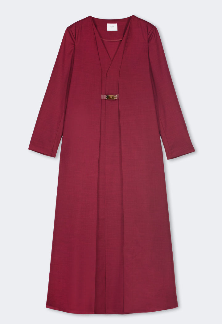 Choice Basic Two Layers Style Maxi Abaya Burgundy