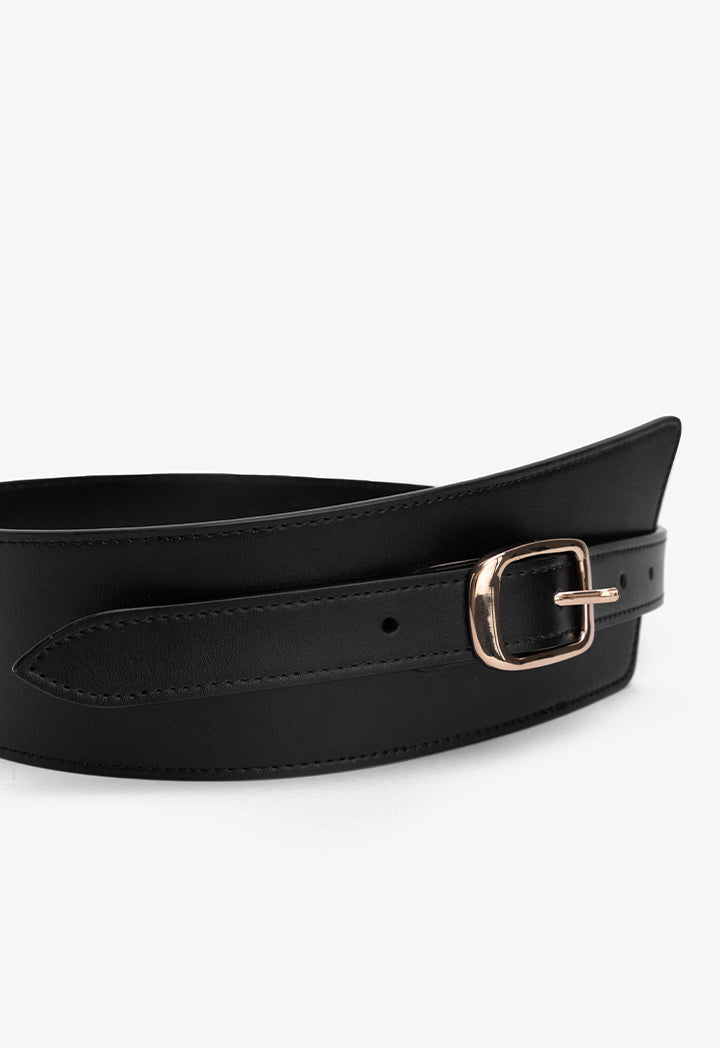 Choice Solid Wide Waist Belt Black