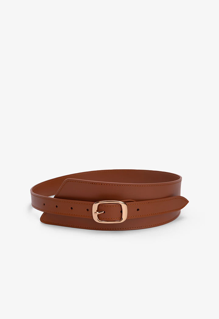 Choice Solid Wide Waist Belt Camel