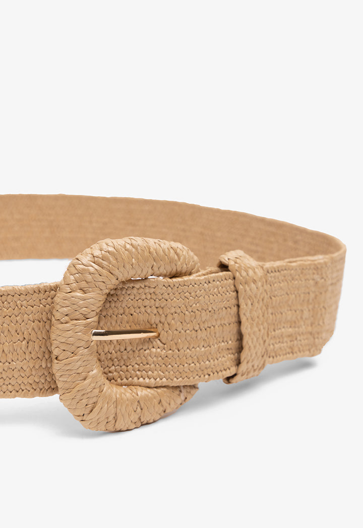 Choice Solid Braided Woven Belt Camel