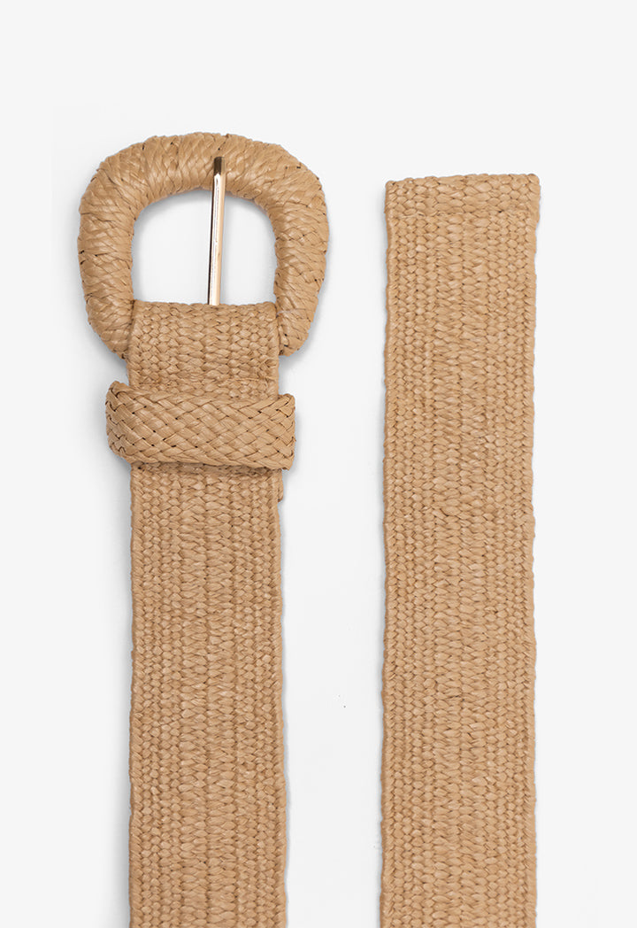 Choice Solid Braided Woven Belt Camel