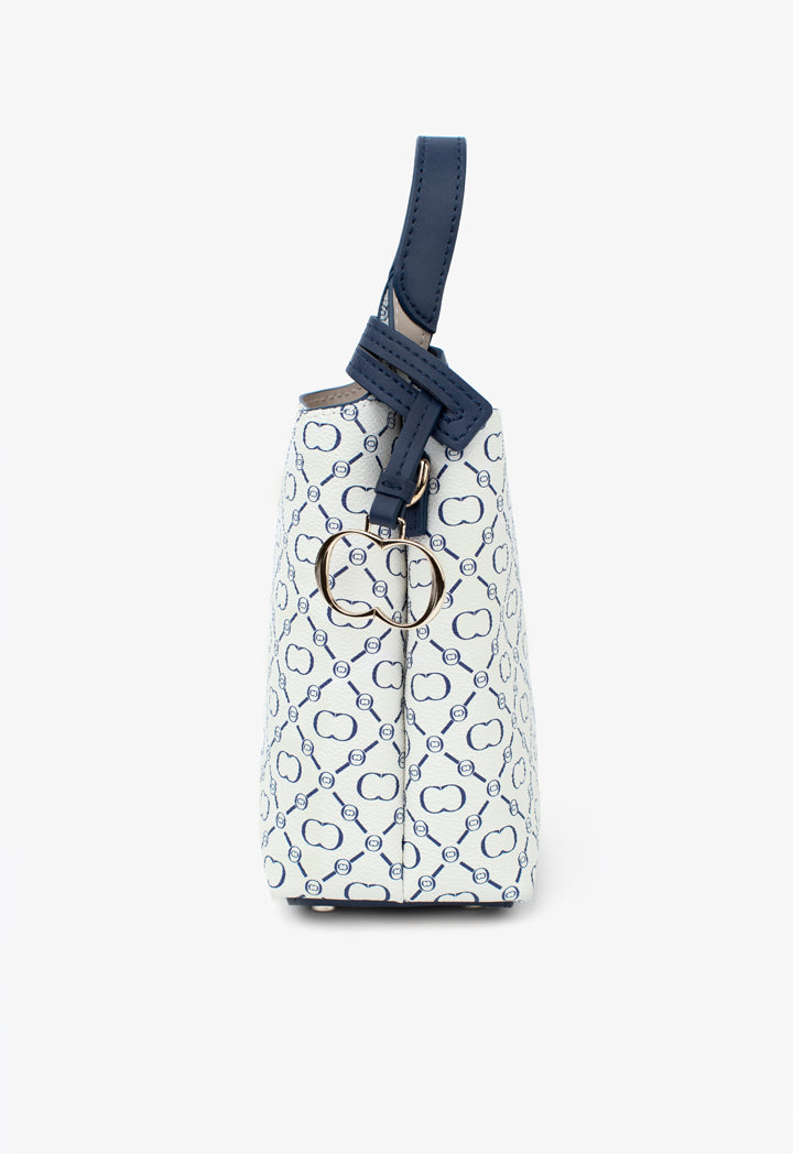 Choice Monogram Mini Shopping Bag Navy-White