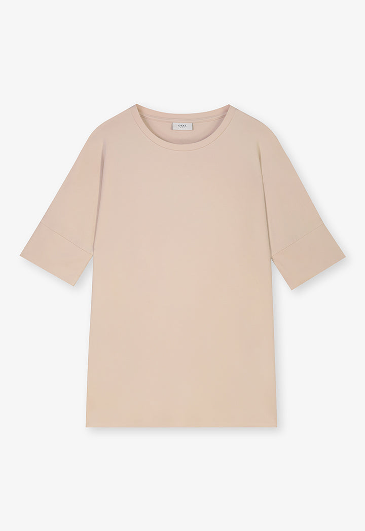 Choice Basic Crew Neck T-Shirt Beige