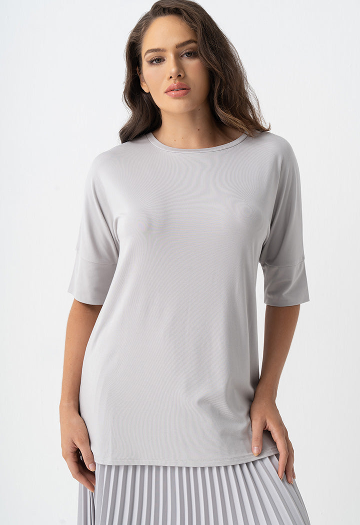 Choice Basic Crew Neck T-Shirt Grey