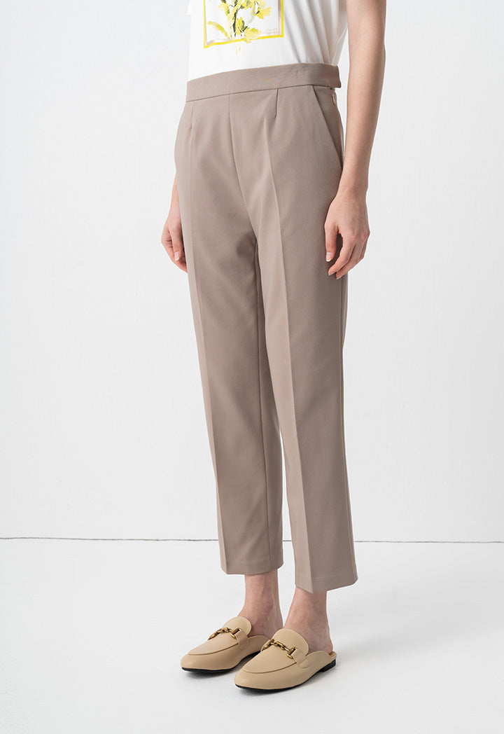 Choice Solid Straight Fit Trousers Khaki