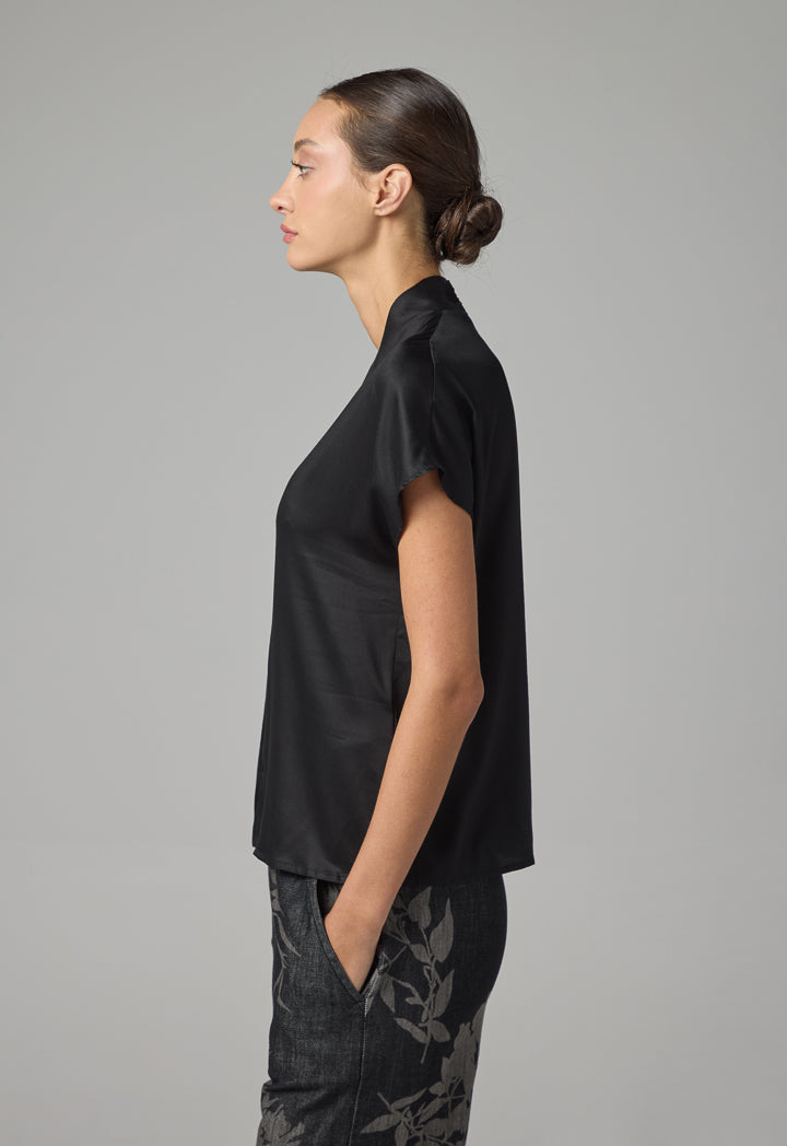 Choice V- Neck Basic Top Black