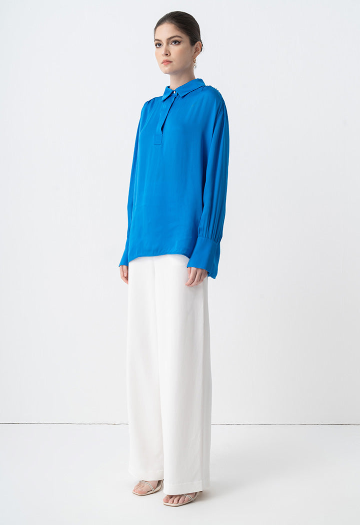 Choice Long Sleeves Basic Shirt Blue