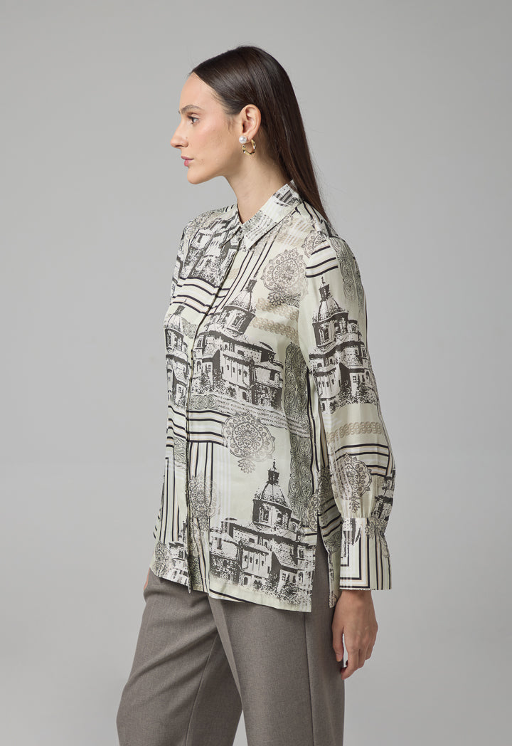 Choice Long Sleeve Printed Shirt Multi Color