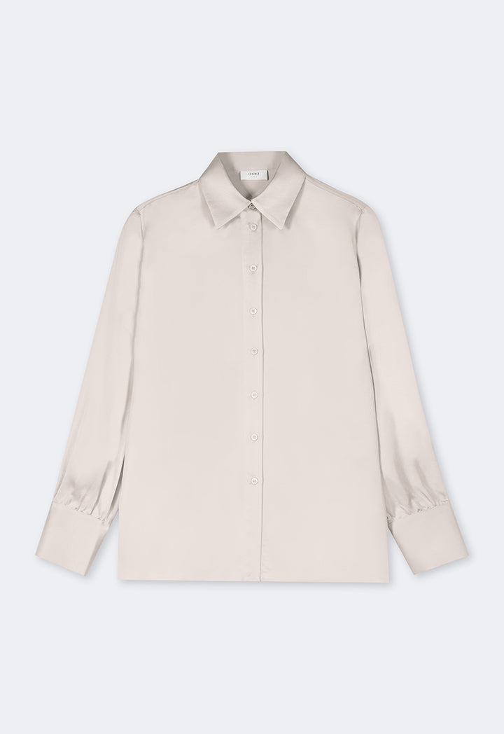 Choice Long Sleeve Basic Shirt Beige