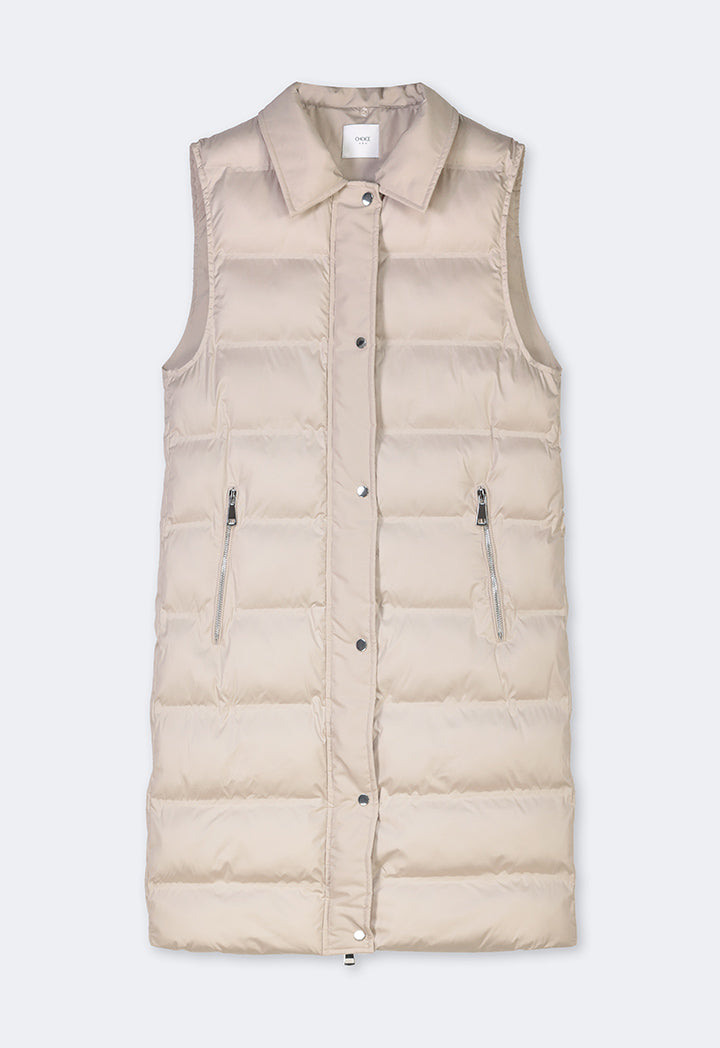 Choice Quilted Sleeveless Puffer Gilet Camel