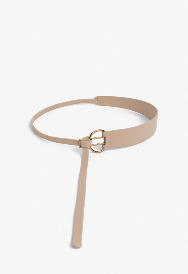 Choice Abstract Buckle Belt Beige