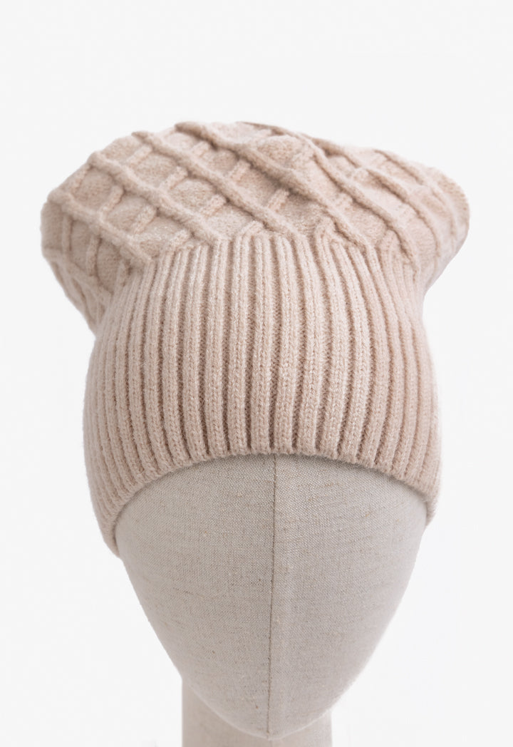 Choice Solid Beanie Hat Beige