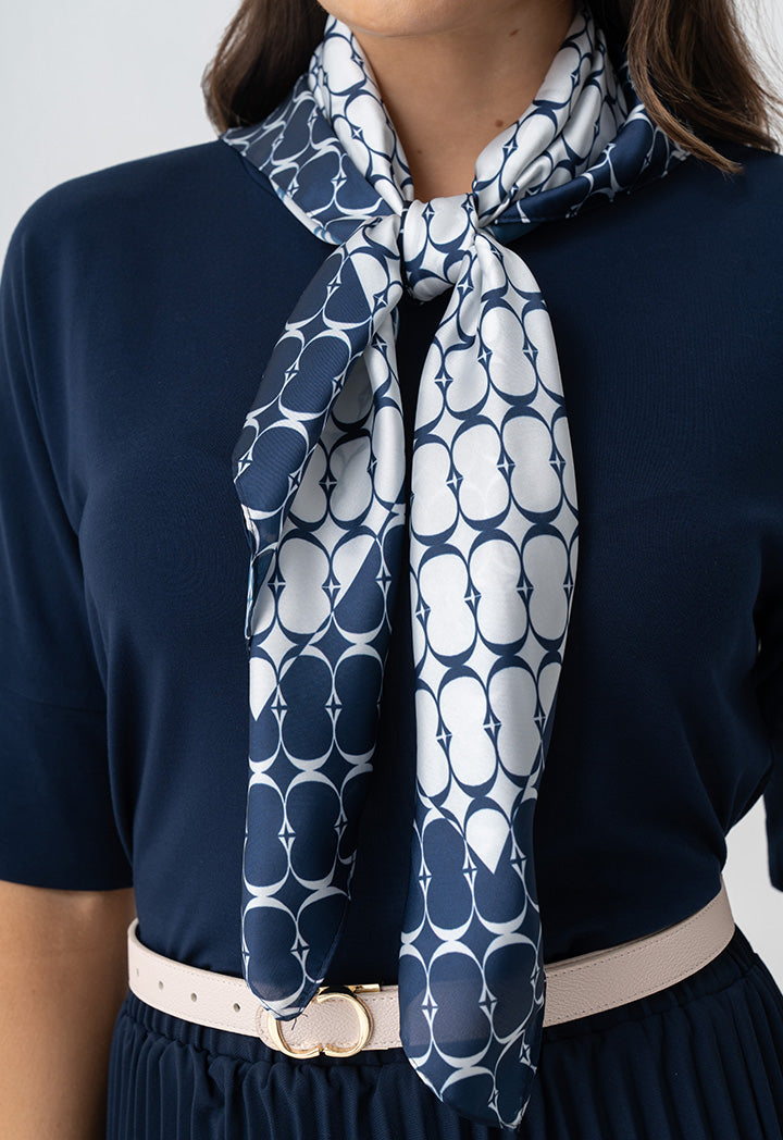 Choice Two Toned Monogram Scarf Navy