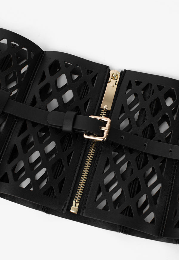 Choice Cutout Belt With Buckle Black