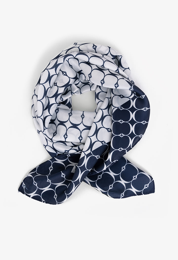 Choice Two Toned Monogram Scarf Navy