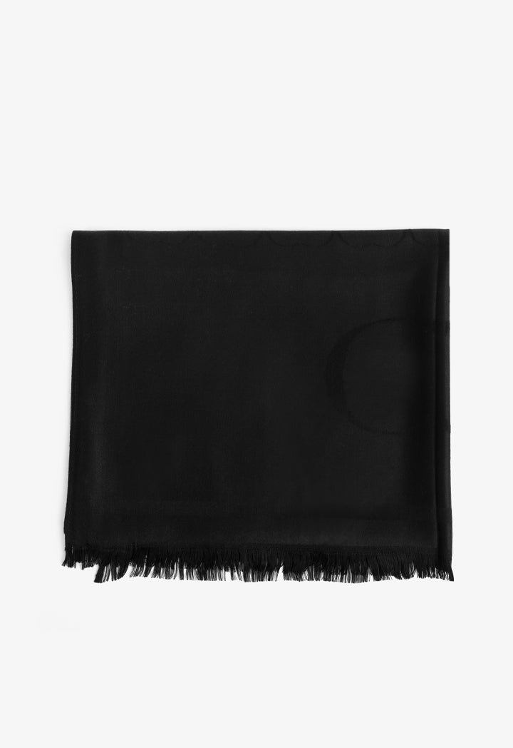 Choice Printed Monogram Shawl Black