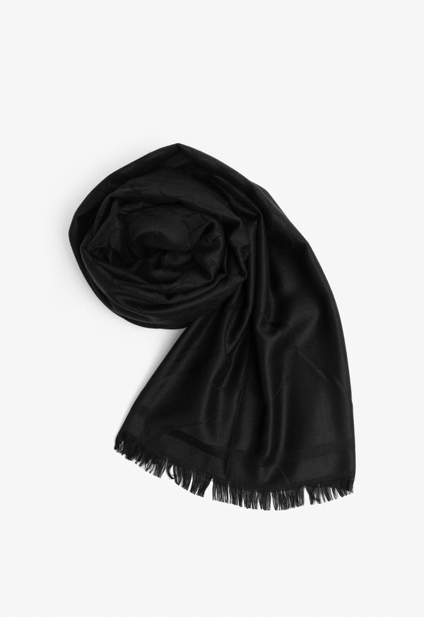 Choice Printed Monogram Shawl Black