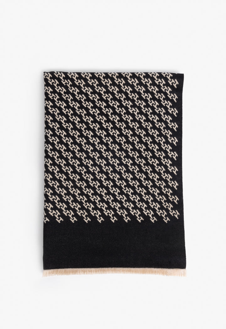 Choice Knitted Monogram Shawl Black