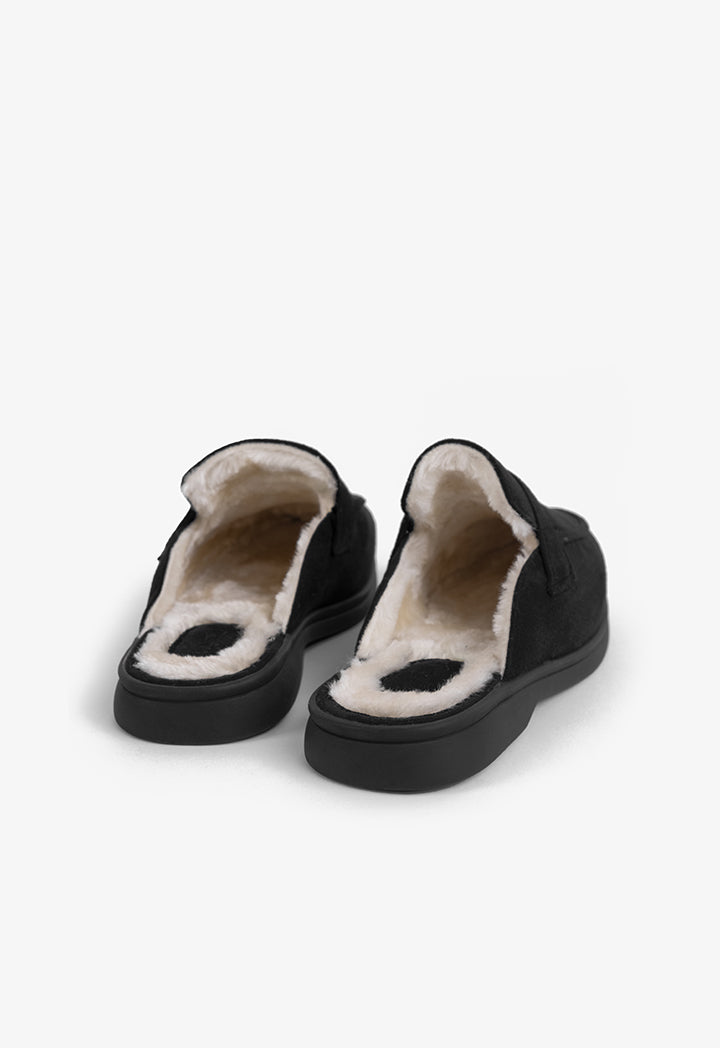 Choice Faux Fur Lined Mules Black