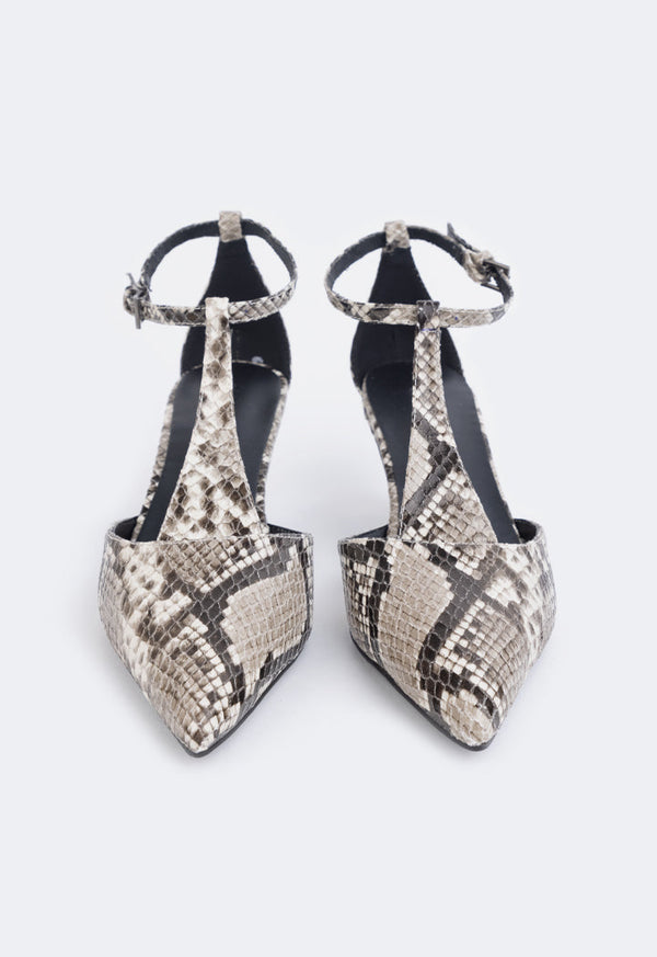 Choice Snake Print Heels Grey