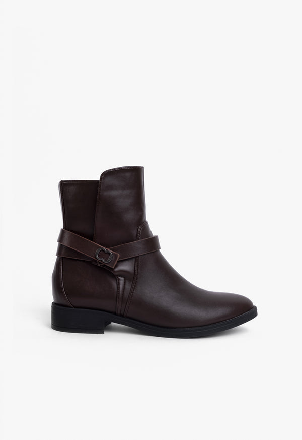 Choice Solid Winter Ankle Boots Brown