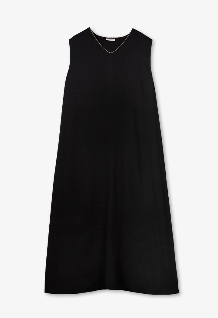 Choice Solid Sleeveless Oversize Dress - Ramadan Style Black