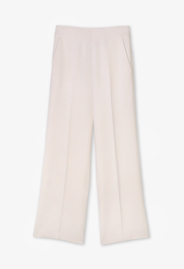 Choice Solid High-Waist Trousers Cream