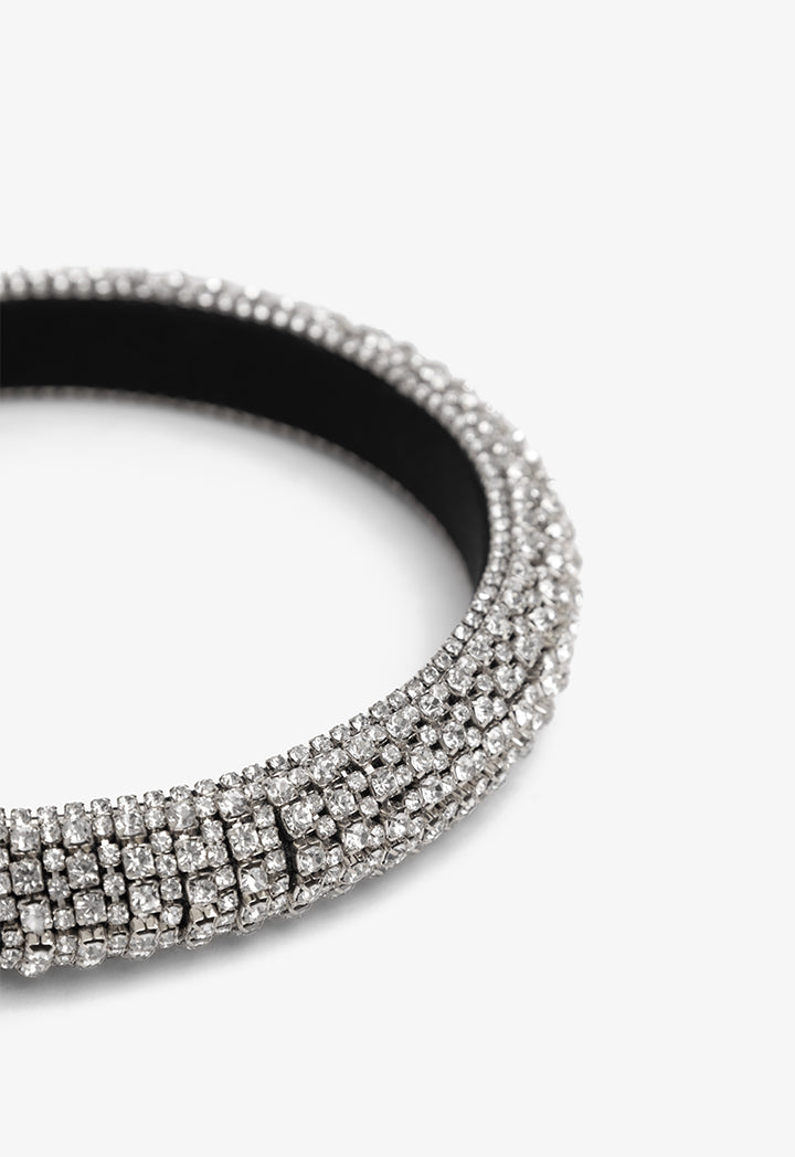 Choice Crystal Encrusted Hairband Silver