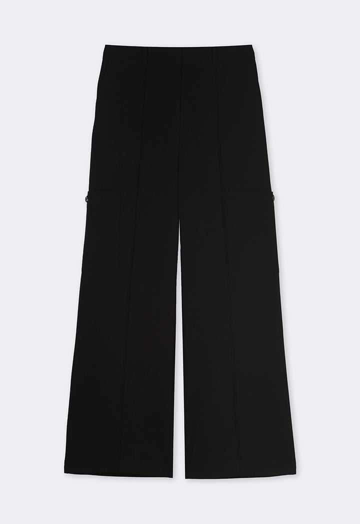 Choice Single Tone Wide Leg Trousers Black