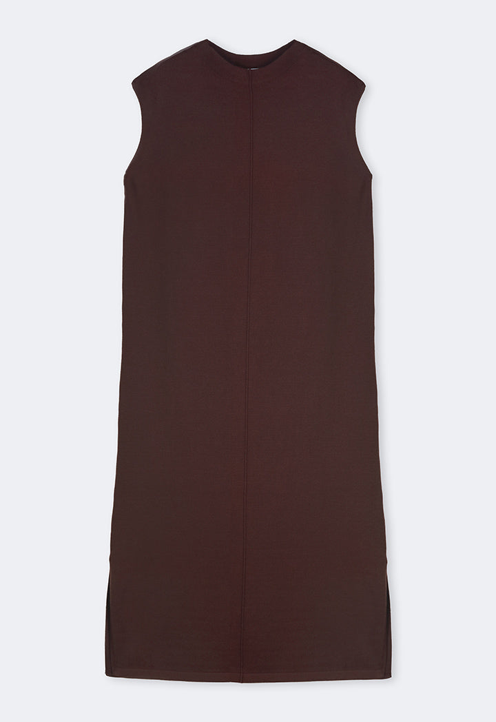 Choice Sleeveless Knitted Maxi Dress Brown