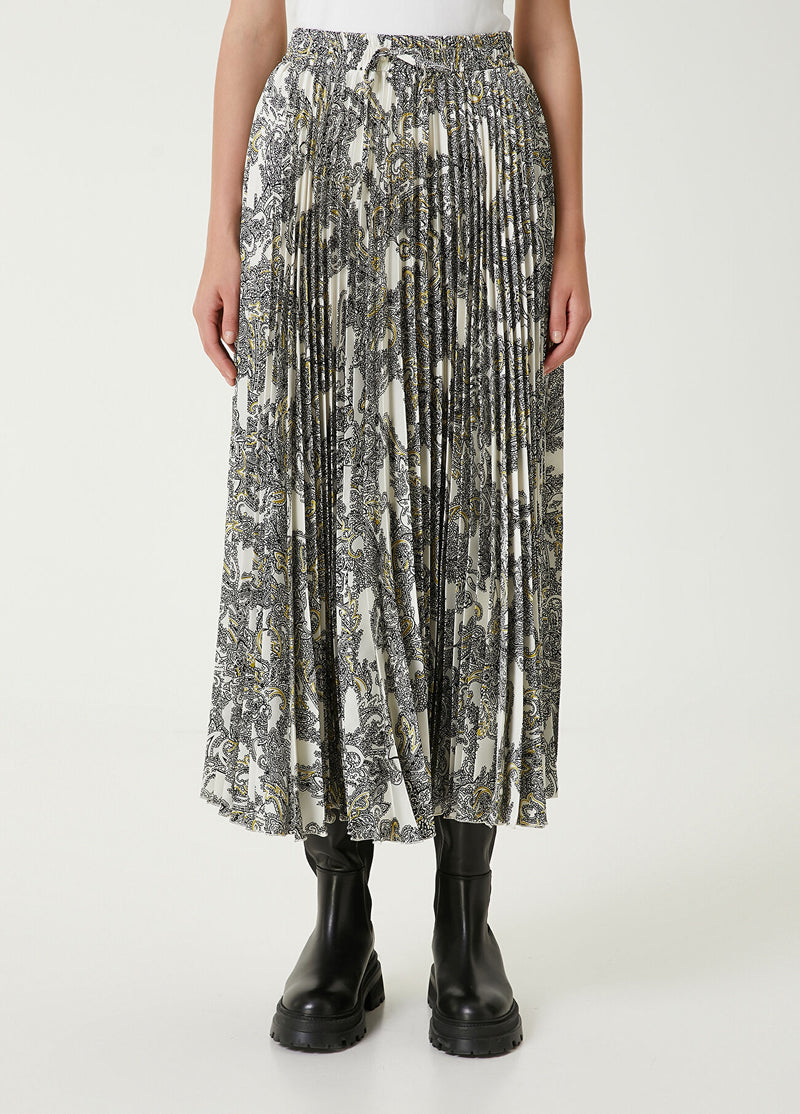 Beymen Club Paisley Patterned Pleissoleil Midi Skirt Ecru