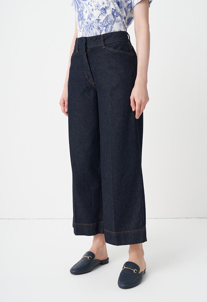 Choice Straight Wide Legs Denim Trousers Indigo