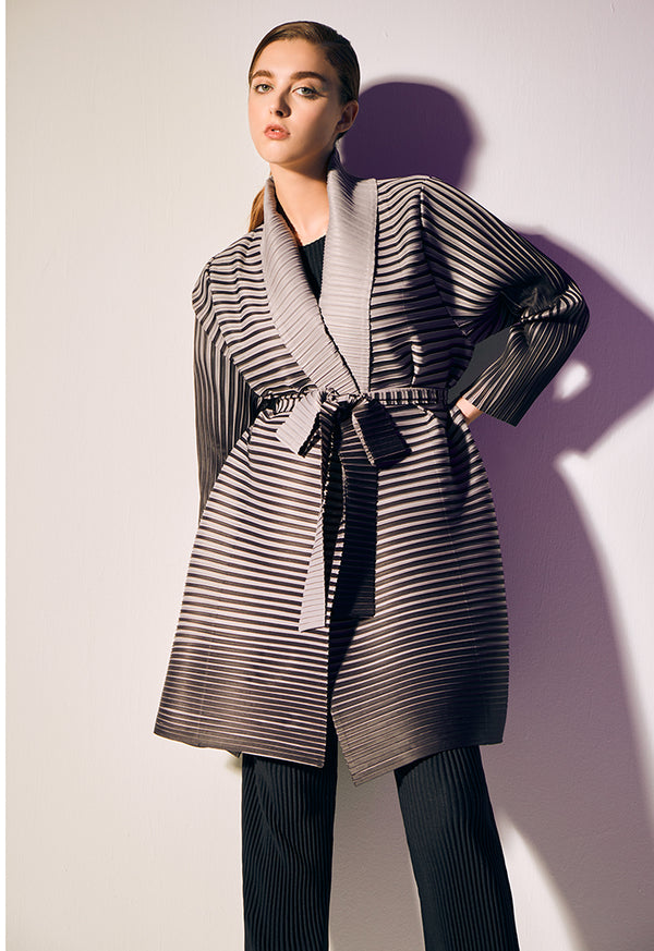 Choice Contrast Oversize Pleated Jacket Stripe