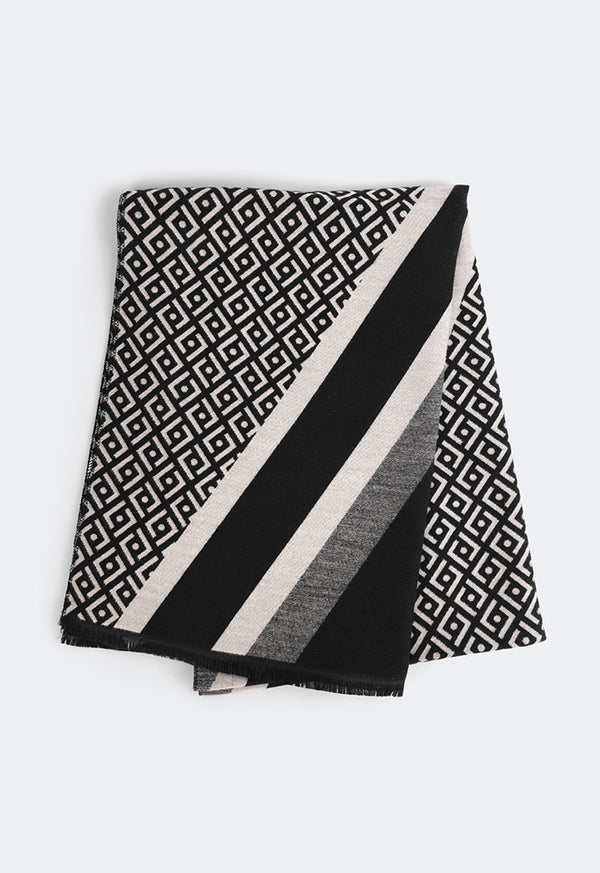 Choice Geometric Pashmina Scarf Black