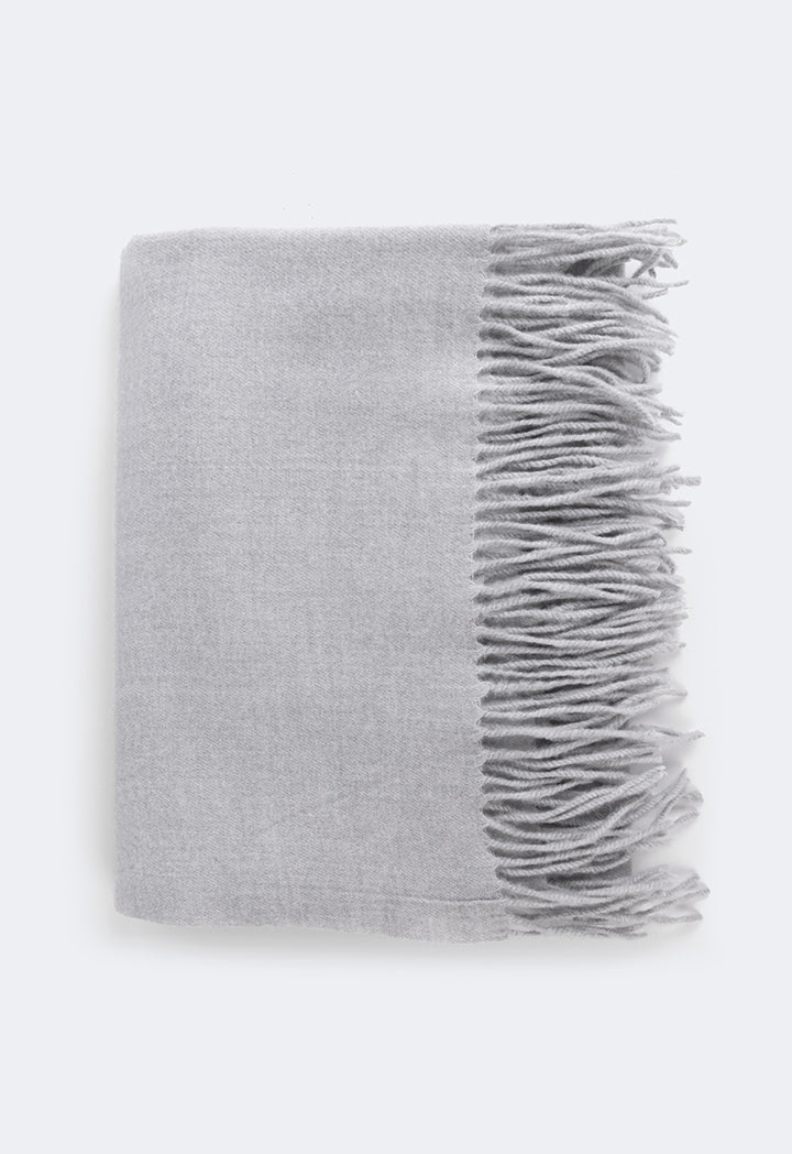 Choice Solid Tussles Winter Scarf Light Grey